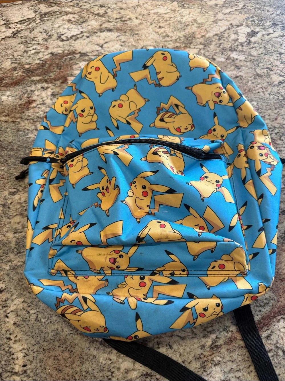 Kids Pikachu Print Blue Backpack - Cute Character School Bag